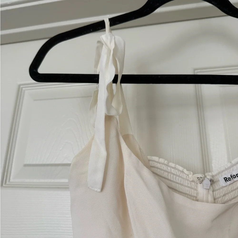 *SOLD*Reformation Cream Tie-Strap Mini Dress - Picture 7 of 10